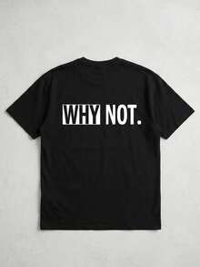 Tricou GRDR pentru bărbați, stil american, cu guler rotund și mânecă scurtă, confortabil și la modă - Negru - Vizualizare 2