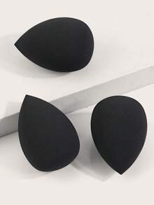 MAANGE 3pcs Large Water Drop Makeup Sponges, Soft & Skin-Friendly, Convenient For Travel, Makeup, Room Decor, Vanity, Bedroom, Makeup Accessories, Powder Puff, Makeup Sponge, Loose Powder Puff, Makeup Sponge, Affordable, Christmas Gift, Cosmetics, Makeup Tools, Great Value Gift, Gift For Her, Christmas Present - Black - View 5