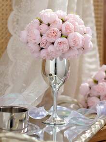 Luxury French Style Faux Peony Bouquet, High Density Silk Cloth Fake Flowers, Living Room Dining Table Foyer TV Cabinet Decor, Wedding Bridal Bouquet, New Year Housewarming Soft Furnishing, Maintenance-Free Everlasting Flowers, Bendable Stem Design, Modern Minimalist Home Decor, Tabletop Floral Arrangement, Wedding Proposal Decoration, Holiday Atmosphere Creator - Multicolor - View 7