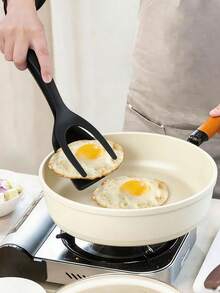 1pc Egg Flipper, Steak Flipper, 2-In-1 Handle Flipper, Creative Mom's Spatula, Egg Flipper, Multi-Functional Non-Stick Kitchen Spatula, Spatula Clip, Pancake Spatula, Toast Clip, Burger Clip, Chicken Roll Spatula, Kitchen Cooking Tools, Steak Frying Grilling Tools, Also Suitable For Bread And Fish. - Multicolor - View 10