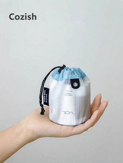 1pc Outdoor Travel Organizer Pouch, Mini Drawstring Portable Storage Bag For Cosmetics, Lipstick, Coins, Earphones, Lightweight Small Item Organizer, Yellow/Grey/Blue/Orange/Green