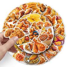 50Pcs Funny Smiling Food Meme Stickers Funny Chicken Nugget Stickers Meme Stickers Fruit Face Stickers Spoof Graffiti Decal Meme Gifts Vinly Waterproof Stickers For Water Bottle, Guitar, Luggage, Phone, Case, Laptop, Skateboard, Gift - A - View 2