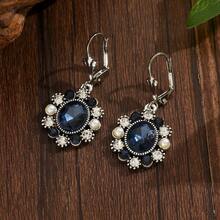 Fashion Unique Design Elegant And Exquisite Imitation Crystal Geometric Earrings Women's Jewelry Party Gifts - Black-1 - View 6
