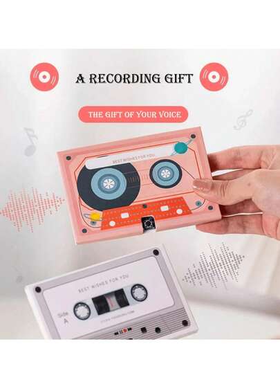 1pc Recordable Greeting Card, Wedding Invitation Card With Audio Recording, Birthday Blessing Card With Recorded Audio