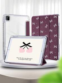 1个透明亚克力梅花波点蝴蝶结彩绘平面保护壳,带三折支架、内置笔槽、高透明亚克力后盖、防摔、睡眠/唤醒功能,简约/经典/休闲风格三折保护壳,适用于Mini6/Mini7/Air/Air2/9.7/10.2/10.5/Air4/Air5/10.9/Pro 11英寸(M2)-2024//Pro 11英寸(M4)-2024/Air 11英寸(M3) 2025/(A16) 11英寸第11代2025款机型。产品不包含笔,部分型号配有镜头框。 - 梅子色 - 查看 3
