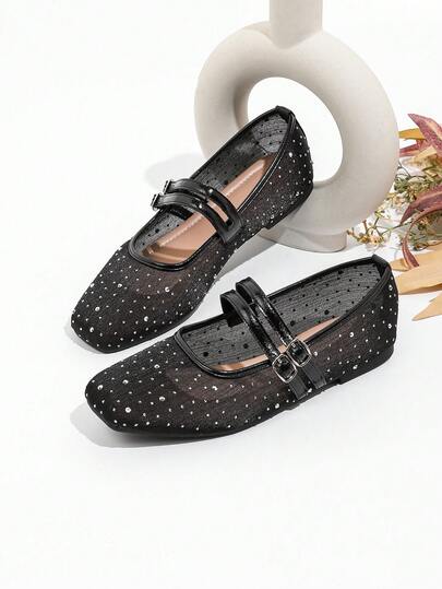 Elegant Soft-Sole Ballet Flats, Preppy Style, Suitable For Commuting, Party, Outdoor, Various Fashion Styles