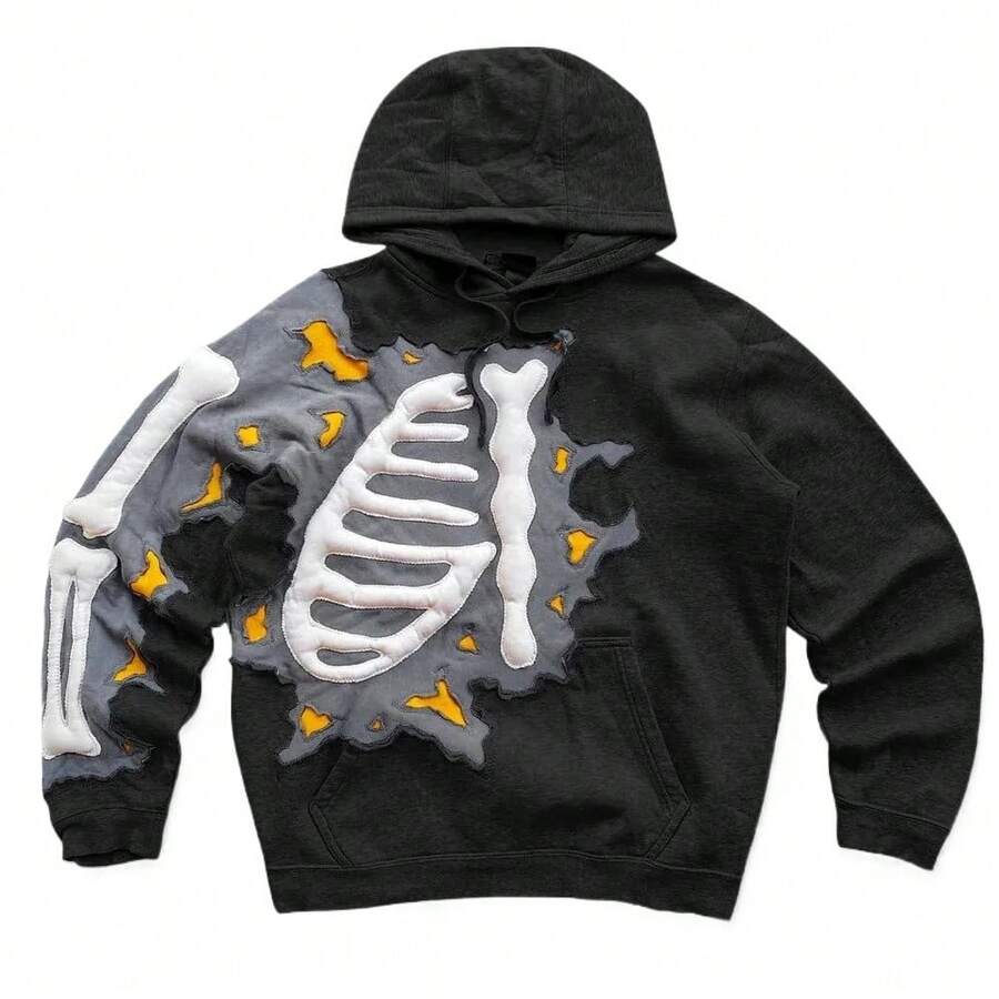 American Y2K  Hip-Hop Letter Printing Hot-Selling Hoodie Personalized Street Men's And Women's Loose Zipper - 黑色 - 查看 1