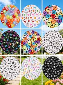 50/100/200/300/500/1000/2000颗彩色亚克力字母珠，适用于DIY珠宝制作、工艺品、项链、手链、钥匙扣装饰 - 彩色 - 查看 4