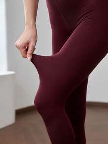 20旦尼尔女士不透明柔软超细纤维连裤袜 - 酒紅色 - 查看 5