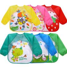 1/3/6 Pcs Kids Art Smock Long Sleeve Waterproof Painting Apron, Suitable For Children's Painting Clothes, Artist Apron, Preschool Art Supplies, Children's Apron - Multicolor - View 6