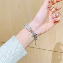 1条精美蝴蝶结金属表带，兼容表带，适用于38mm、40mm、41mm、42mm、44mm、45mm、46mm、49mm表径，兼容 Link系列、Ultra、S10、9/8/7/6/5/4/3/2/1、SE - 白色 - 查看 6