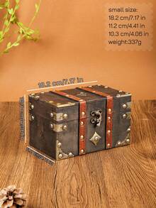 QINBEIYOU Vintage European Style Dual Leather Watch & Jewelry Storage Box, Room Decor - Dark Grey - View 11