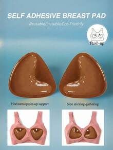 2 片装女士双面粘性胸垫，可重复使用，提拉塑形，自粘式，适用于无肩带文胸、比基尼文胸、泳衣文胸和运动文胸。 - 彩色 - 查看 14