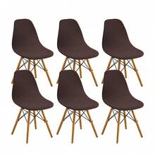 1/2/4/6 piezas Fundas de silla de terciopelo de maíz, fundas de cojín de respaldo elástico de una sola pieza, unicolor - multicolor - Ver 10
