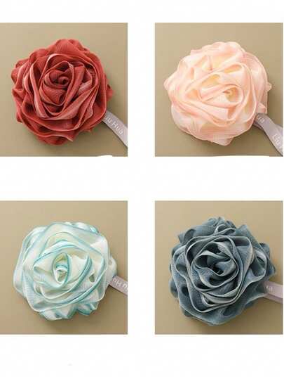 2个/3个（颜色随机）丝瓜络沐浴海绵，网状刷头，泡沫丰富，适用于面部和身体，可产生丰富泡沫，居家SPA去角质