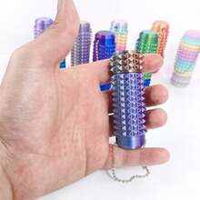 360° Rotating Little Ouchies Fidget Toy With Bearings Pain Fidget Toys For Adults: Rotating Spiky Grippie For Sensory Input - Pain Stimulation Fidget Toys For Anxiety, ADHD, Autism, Office, Travel, Classroom -(Random Color Gradient) - Multicolor - View 6