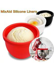 1pc Silicone Liner Pad, Suitable For Mixing Bowl With Lid Of Blender, Easy To Clean Mixing Bowl Liner. Kitchen Accessory, Dough Bowl, Fermentation Bowl! Blender Accessory! Kitchen Baking Supplies - Multicolor - View 4
