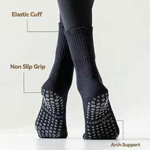 4 Pairs Women's Pilates Non-Slip Grip Socks, Suitable For Yoga, Barre, Hospital, Barefoot Grip Yoga Socks, Women's Gift - Multicolor - View 3