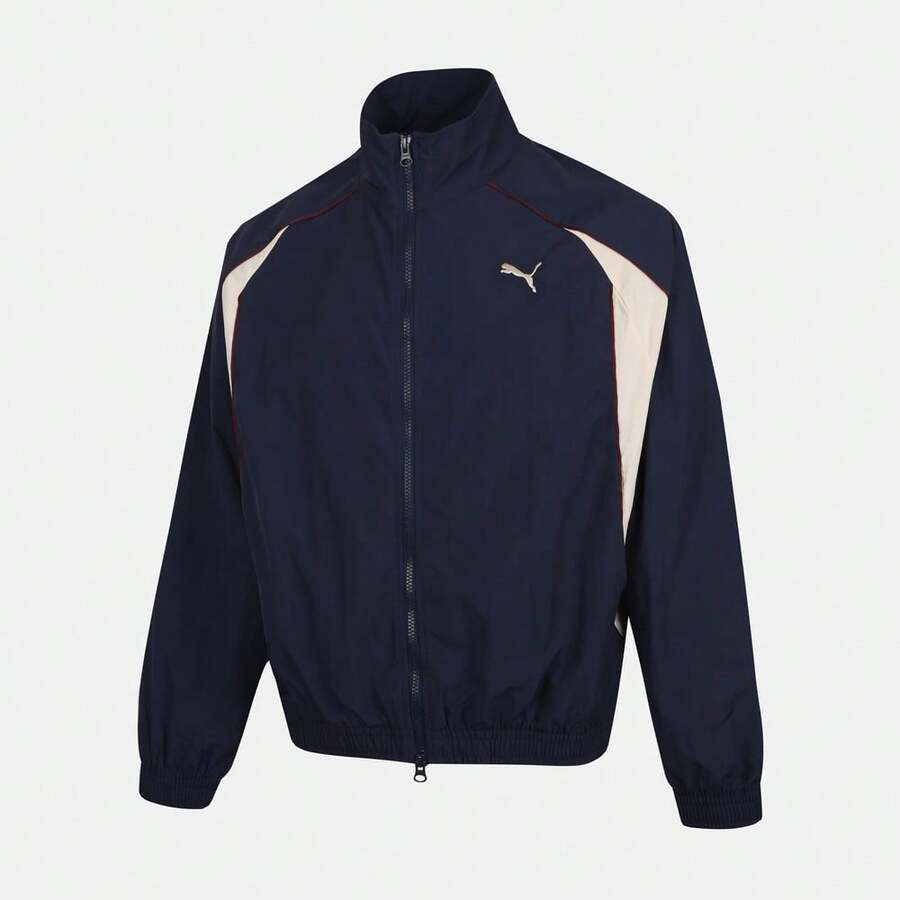 Puma 男女通用 EASY MILES 梭织夹克，带帽外套 63627914 - 藏蓝色 - 查看 1