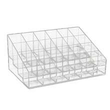 24 Lipstick Makeup Organizer Storage Display Cosmetic Stand Holder Rack Clear Lipstick Storage Box - Multicolor - View 2
