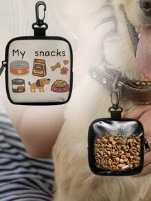 1pc Dog Print Dog Treat Bag, Pet Training Set With Hook And Zipper - Pet Poop Bag, Small Dog Pet Training Walking Bag, Semi-Transparent Dog Treat Bag, Pet Training Set With Hook And Zipper - Multicolor - View 4