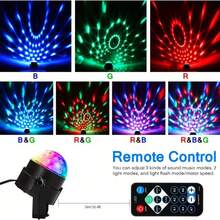 RGB Crystal Magic Ball LED Disco Light - 7 Modes Remote Control Stage Lamp, Suitable For Home Party, KTV, Wedding, Room Decoration, Etc. - Black - View 6