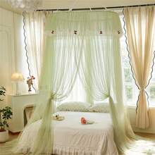 圆顶吊挂式蚊帐，公主风免打孔家用吊顶式防蚊装饰网，四季通用，适用于各种床型，安装简便。 - 櫻之戀-抹茶綠 - 查看 6