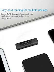 1pc USB Micro SD Card Reader, 4-In-1 Type-C/USB A To SD/MicroSD/SDXC/SDHC Card Adapter, Dual Slot Memory Card Reader, Compatible With PC, Galaxy, Tablet - View 8