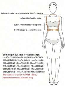 1件装女士朋克风束腰带，多功能个性化休闲吊带式皮革胸带 - 黑色 - 查看 3