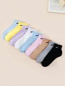 10 đôi tất cổ ngắn màu trơn ngẫu nhiên - Nhiều màu - Xem 1