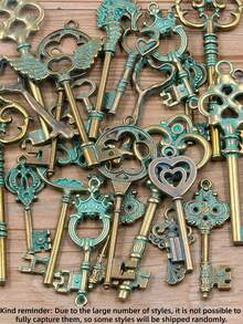 30克/包 随机钥匙吊坠饰品，电镀合金首饰制作配件（各种钥匙款式随机发货） - 彩色 - 查看 7
