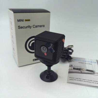 Cámara de inalámbrica WiFi mini, monitor interior HD 1080P, detección de movimiento y grabación con visión nocturna