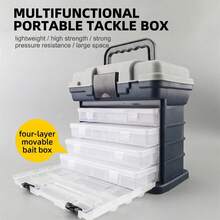 多功能路亚钓具盒，大容量防水隔层，适用于钓鱼装备 - 彩色 - 查看 5
