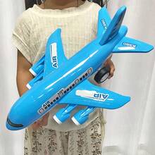 Large Blue Airplane Toy, Children's Inertial Aircraft Toy Model, Self-Assembly, For Boys And Girls, Christmas/New Year Gift - Blue - View 8
