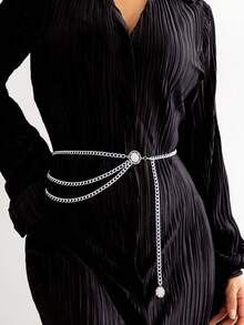 1件欧美多层夸张腰链，时尚女王肖像腰带 - A - 查看 3