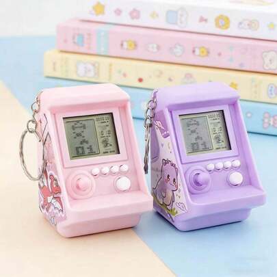 2.5英寸迷你街机钥匙扣，经典老虎机电子游戏，益智玩具，经典游戏拼图，儿童电子游戏派对礼物，节日和生日的理想礼物