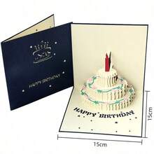 1pc Pop-Up Birthday Card, Laser Cut Happy Birthday Greeting Card With Envelope, Suitable For Mom, Wife, Sister, Boy, Girl, Friend - Multicolor - View 6