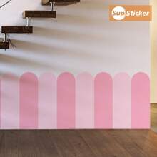 SUPSTICKER 6入波希米亞風扇形拱門牆貼，可移除 PVC 牆貼，適用於兒童房、嬰兒房、臥室，7.68x23.43 英吋 - 彩色 - 查看 4