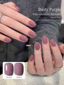 XEIJAYI 1 Bottle 15ml Grayish Purple Gel Nail Polish, Solid Color Soak-Off, Suitable For All Seasons - Gray Purple - View 3