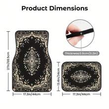 4Pcs Retro European Pattern Printed Car Floor Mat, GM Mat Is Suitable For All Seasons, Suitable For Cars, SUVs, Christmas Gifts For Men, Women, Car Interior Accessories - Bộ bốn món phong cách châu Âu cổ điển - Xem 4