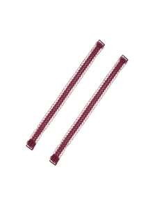 2 piezas Sujetador elegante y encantador con ribete de encaje, diseño de tirantes ajustables adecuado para estilo de hombros descubiertos, tirantes anchos con volantes, broche elástico antideslizante - Multicolor - Ver 16