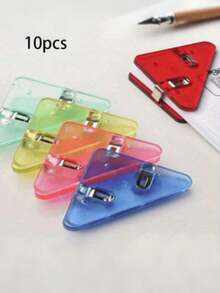 1/3/5 chiếc kẹp nhựa trong suốt hình tam giác sáng tạo, kẹp đôi cho tập tin A4, đồ dùng văn phòng phẩm và trường học, quà tặng tựu trường. - A - Xem 9