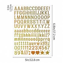 10/12/15pcs 0.5 Inch English Letter Stickers, Gold/Silver Scrapbooking Decorative Small Size Letter & Number Stickers School Supplies - Multicolor - View 11