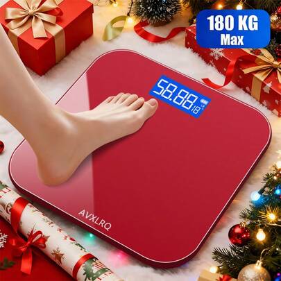 AVXLRQ This High-Precision Bathroom Scale Is An Electronic Scale That Is Accurate And Features An LED Display And Temperature Reading (Kg/Lb Switchable). It Has An Extra-Wide Weighing Surface And Is Made Of High-Hardness Glass, Making It Suitable For Gyms And University Dormitories, And Is Very Popular With Women.