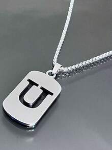 简约时尚百搭26个英文字母项链，男女皆宜，适合情侣、约会、日常佩戴 - 彩色 - 查看 29