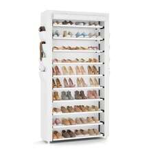 VTRIN - Zapatera a con cubia organizador de zapatos de 10 nive para 50-55 pares de zapatos y botas estante de zapatos de gran capacidad con 8 bolsillos para clóset entrada cocera blanco - 10 niveles - Ver 1