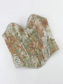 大码女式印花系带吊带背心，复古风格，适合慕尼黑啤酒节、万圣节、圣诞节、新年、情人节及其他节日派对和夏季度假穿着。 - 綠色 - 查看 5