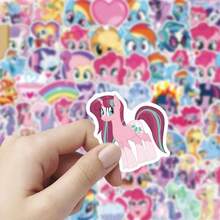 MY LITTLE PONY 100张/套创意贴纸，适合青少年和成人作为DIY派对礼物，可用于水瓶、手机壳、电脑、笔记本电脑、滑板、自行车、派对用品、DIY手工材料、多包装贴纸、粉丝周边产品、色彩缤纷的设计、奇幻主题 - 彩色 - 查看 6
