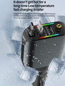 W&O 120W可伸缩车载充电器，带星光灯，四合一Type-C接口，适用于手机和安卓设备快充，兼容 17/16/15/14/13/12/11，情侣礼物 - 均碼 - 查看 10