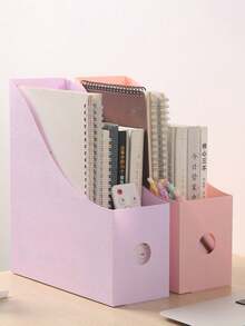3pcs/1pc,Desktop File Rack Students Use Data Rack Office Supplies To Organize Plastic Bookshelves File File Storage Box, School Season - A - View 8